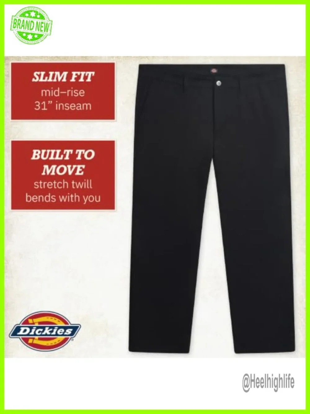 Mid Rise Slim Fit Bootcut Stretch Twill Work Pants Anti-Gap Waistband Plus Size